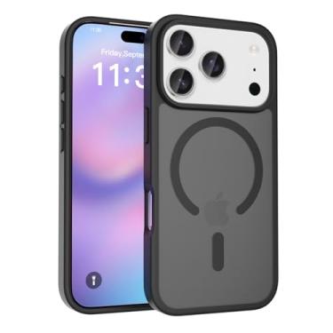 Imagem de Eilkmcre Capa para iPhone X7 Pro, [compatível com MagSafe] Capa protetora rígida de policarbonato antiimpressão digital à prova de choque de grau militar para iPhone X7 Pro, preta