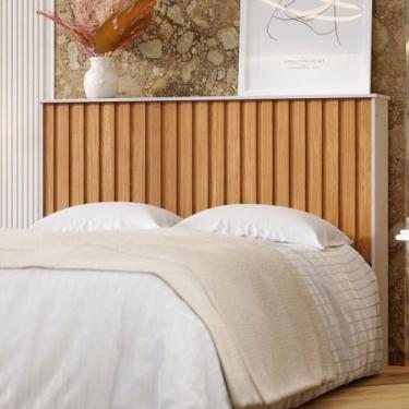 Imagem de Cabeceira Casal Detroit Ripado Off White/Nature - Tebarrot, Bege