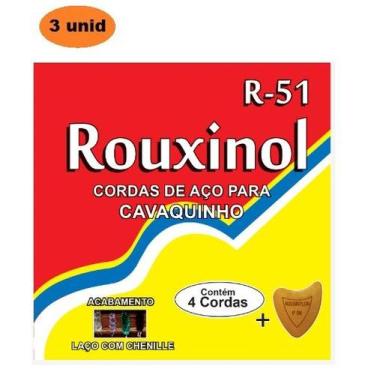 Imagem de Kit 3 Encordoamentos Cordas Cavaquinho /Cavaco Rouxinol R-51