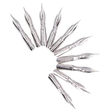 Imagem de 10pcs Caligrafia de Caligrafia, Mergulho Flexível de Caneta Cômica de Metal para Escrever Caligrafia de Assinatura de Pintura, Produziu Linhas e Texturas Suaves Com Escrita Confortável e Suficiente