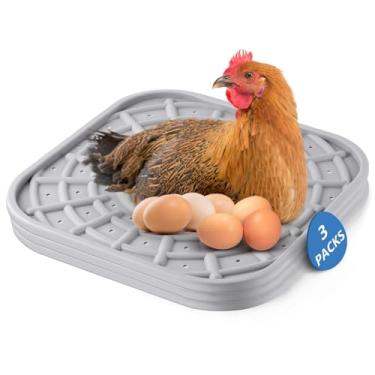 Imagem de Kalolary 3 peças de almofadas de silicone para caixa de nidificação de frango, almofadas de assentamento de 30,5 x 30,5 cm para galinheiro, forros laváveis para caixas de assentamento de galinhas