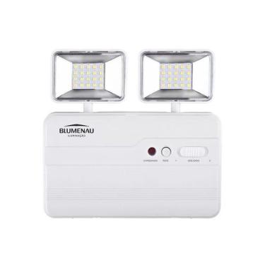 Imagem de Luminária de Emergência Bloco Autônomo Led Blumenau 2 Faróis 5W Bivolt