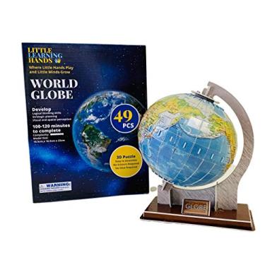 Imagem de Little Learning Hands Quebra-Cabeças 3D Para Adultos E Crianças, Quebra-Cabeça De Globo Terrestre, Kit Construção Maquete Presentes Aniversário Adolescentes Adultos, 49 Peças