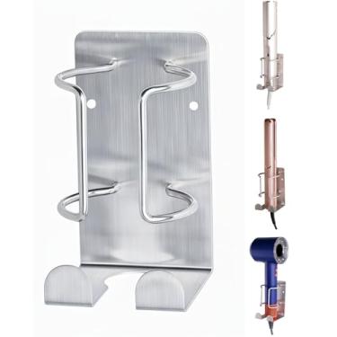 Imagem de Adesivo organizador de ferramentas de cabelo, suporte de parede para secador de cabelo, preto PTALSEAW