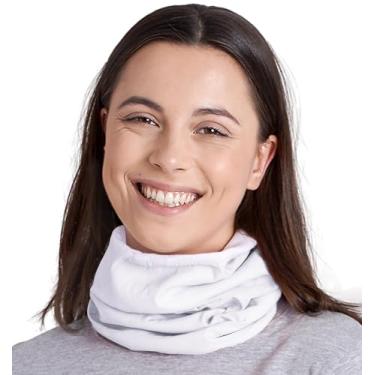 Imagem de Tough Headwear Swtich Polainas de pescoço de inverno para homens e mulheres, polaina de pescoço de lã, polaina de esqui - reversível, Branco, Tamanho Único