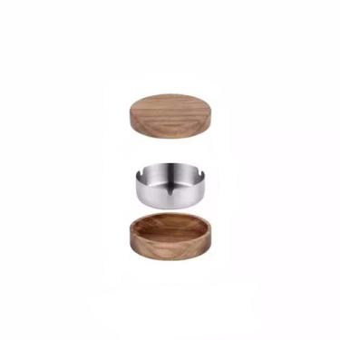 Imagem de Cinzeiro de ervas daninhas cinzeiro de moda para casa, simples, moderno e personalizado, com tampa, de madeira, inquebrável, leve e de luxo cinzeiros para cigarros (tamanho: S)