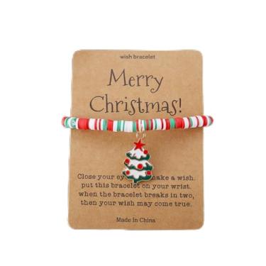 Imagem de Pulseiras de Natal femininas elásticas ajustáveis com cervo boneco de neve presentes de festa de Natal, One Size, Liga de aço, Sem Pedra Preciosa