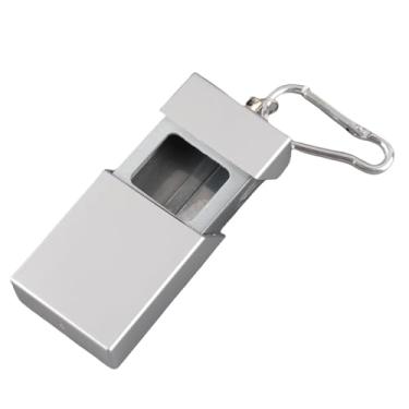 Imagem de Cinzeiro portátil de bolso de aço inoxidável com fivela de montanhismo, suporte de cinzas de cigarro para viagens ao ar livre