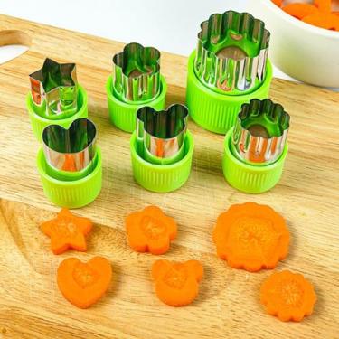 Imagem de Conjunto de 6 peças de formas de cortador de vegetais – Mini cortadores de biscoitos, moldes de pastelaria de frutas para assar
