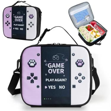 Imagem de Lancheira com isolamento bento para console de jogos lonchera para adolescentes meninos e crianças Gamer Lancheira reutilizável, grande capacidade, portátil, à prova d'água, à prova de vazamento com