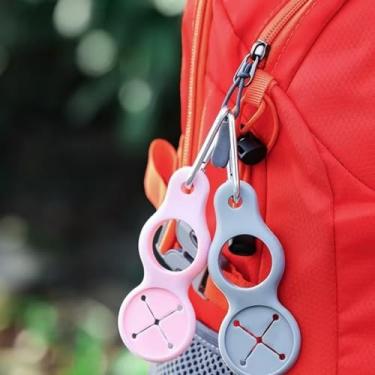 Imagem de 1 coleira ajustável para garrafa de água para caminhada com gancho de armazenamento, suporte de toalha de desanexo rápido para mochila, alças de engrenagem, organizador de lenços, cinza