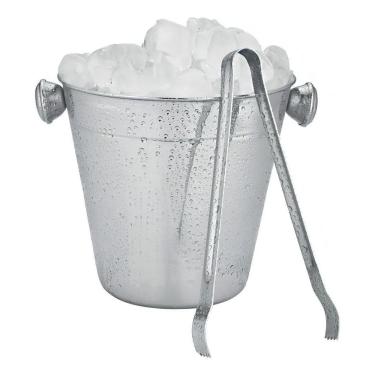 Imagem de 2X Balde De Gelo Inox 1,2L Com Pegador Inox Para Bebidas Whi