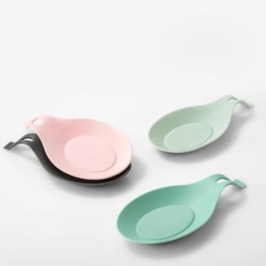 Imagem de Suporte de colher de silicone para descanso de colher resistente ao calor, utensílios de cozinha, suporte de colher de cozinha, organizador de utensílios de mesa antiderrapante, acessório de balcão