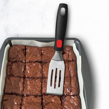 Imagem de Espátula profissional Mini-Brownes, cortador de aço inoxidável e virador de servir para servir, virar ou cozinhar, ideal para servir, tiramisu, bolos, lasanha ou biscoito, etc.