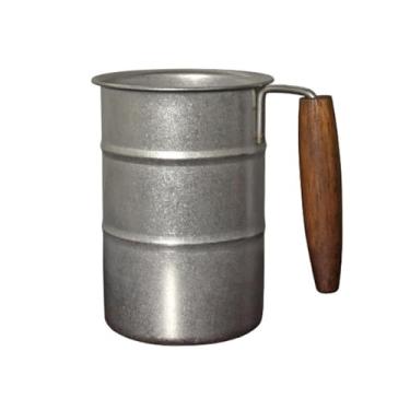 Imagem de Caneca Cold Drinks estilo industrial utensílios para beber copo de café de aço inoxidável design barril de óleo copo de acampamento (prata)