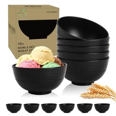 Imagem de Perlapoc Conjunto de 6 tigelas pequenas de palha de trigo, mini tigelas de sobremesa inquebráveis de 293 ml para crianças, tigela de lanche para cozinha, piquenique, micro-ondas e lava-louças