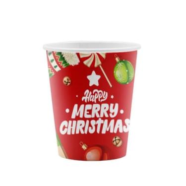 Imagem de Copos de papel de Natal, adereços de papel para fotos, conjunto de utensílios de mesa de Natal, copo descartável, decoração de festa Papai Noel (255 g - 4)