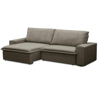 Imagem de Sofá Retrátil Reclinável Para Sala 3 Lugares 210cm Varsov F04 Veludo Marrom Claro - Lyam Decor