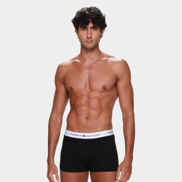 Imagem de Kit Cueca Boxer Tommy Hilfiger Lisa Masculina 3 Peças, Preto, Cinza, P