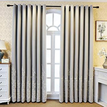 Imagem de Cortina blackout de camada dupla com sobreposição de tule, voile blecaute branco bordado em camadas sólido drapeado painel de sanefa, sala de estar, quarto de menina, isolamento de poupança de energia