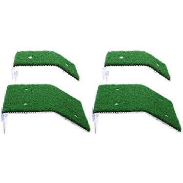 Imagem de Yalych 4 pçs tartaruga frade réptil descanso terraço tartaruga escalada plataforma tartaruga tanque plataforma simulação grama aquário decoração (cor: verde x 2 peças, tamanho: 21 x 20 x 6 cm x 2