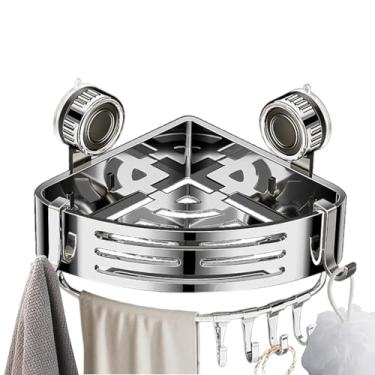 Imagem de Prateleira de chuveiro de canto, prateleira de parede flutuante | Bandeja organizadora moderna à prova de ferrugem para economia de espaço, para condicionador de cabelo, xampu, banheira, banheiro