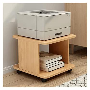 Imagem de YWangQiang Suporte de impressora para mesa suporte de impressora de escritório multicamadas prateleira de impressora móvel polia doméstica rack de máquina de fax suporte de copiadora resistente