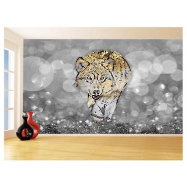 Imagem de Papel De Parede Animais Pop Art Lobo Colorido 3,5M Pxa630 - Você Decor