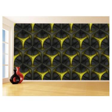 Imagem de Papel De Parede 3D Textura Geométrico Amarelo 3,5M Txt81 - Você Decora
