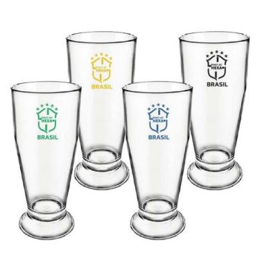 Imagem de Copo Cerveja 330Ml Personalizada Seleção Brasileira - Krystalon