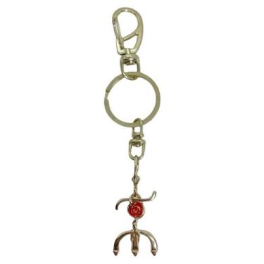 Imagem de Chaveiro Pomba Gira Tridente Níquel Com Rosa 13 Cm Metal - Lua Mística