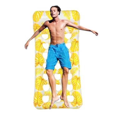 Imagem de Boias de piscina para adultos, espreguiçadeira inflável dobrável flutuante, atividades aquáticas ao ar livre, jangada de piscina para homens e mulheres artigos de festa