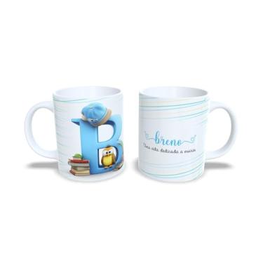 Imagem de Caneca Personalizada para Professor, Cerâmica Branca 325ml, Design Coruja com Livros, Decorativa com Nome Anderson (b)