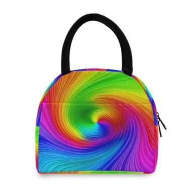 Imagem de GakkiGii Lancheira com isolamento espiral arco-íris, lancheira reutilizável à prova de vazamento para mulheres e homens, lancheira térmica para trabalho e viagens