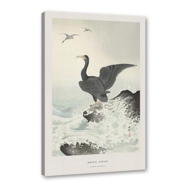 Imagem de Pôster Hasui Kawase Ohara Koson Impressões Katsushika Hokusai Pintura em Tela Onda Japonesa Arte de Parede Hiroshige Imagens para Decoração de Casa (SKU3,8 x 30,5 cm = (20 x 30 cm), Emoldurado (Tela