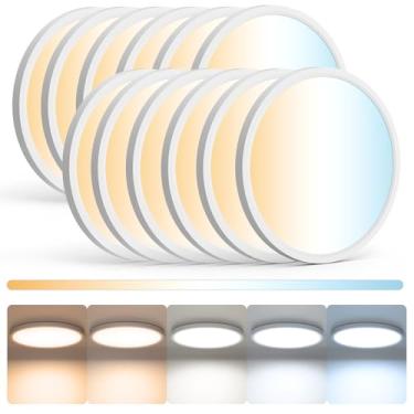 Imagem de Aphyni Lâmpada de teto LED Ø 40 cm, 36 W 3800 LM luz de teto LED plana, 2700 K-6500 K iluminação de teto ultra fina para banheiro, cozinha, quarto