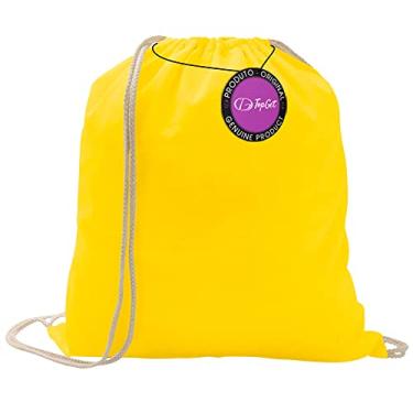 Imagem de Mochila tipo Saco Gym Sack em Algodão e Poliéster Hand TopGet (Amarelo)