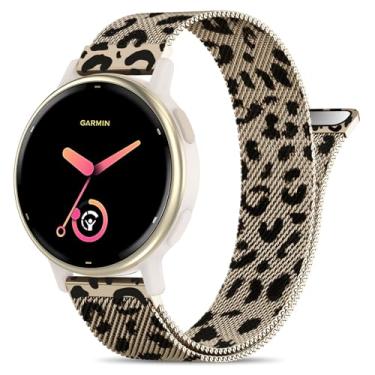 Imagem de EverAct Pulseira magnética de metal de 20 mm compatível com Garmin Vivoactive 5 / Vivoactive 6/3/3 Music, pulseira de malha de aço inoxidável de liberação rápida para Venu Sq 2 e Forerunner 55/165/245