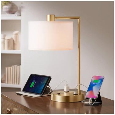 Imagem de 360 Lighting Luminária de Mesa Contemporânea em Metal, Dourado