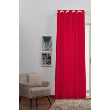 Imagem de Cortina Oxford Tecido 1,40x2,50 uma parte - porta - Filomena, Vermelho