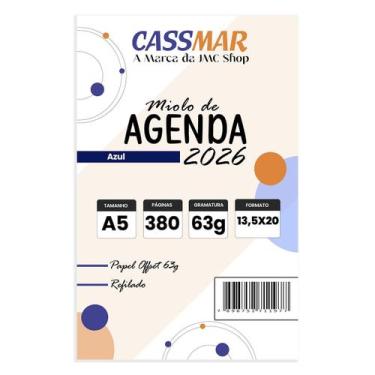 Imagem de Miolo de Agenda Refilado 2026 Azul 176fls Cassmar 01un