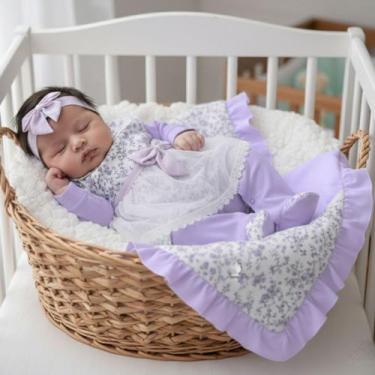 Imagem de Saída de Maternidade Menina Lívia Lilás 05 Peças - Amora Enxovais