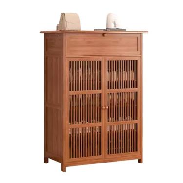 Imagem de Armário de sapatos de 6 andares, armário de sapatos estreito com prateleiras removíveis, armário de armazenamento de 35 cm de profundidade, sapateira independente com porta de grade respirável para