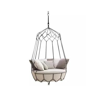 Imagem de Cadeira de vime ao ar livre balanço pátio cesta suspensa varanda cadeira de balanço minimalista sofá rede cadeira de vime