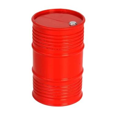 Imagem de Dynwave Miniatura de Tambor de Óleo, Recipiente para Óleo, Acessório Decorativo, Barril de Combustível de 5,9cm x 9,5cm para Carros e Caminhões RC nas Escalas, Vermelho
