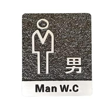 Imagem de Hastes ocas de poliuretano personalizado acrílico antigo 3D placa de parede porta vaso sanitário hotel casa número adesivos de endereço (E, 14 x 16 cm)