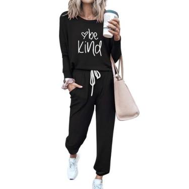 Imagem de Conjunto de Moletom Feminino PRETTYGARDEN 2 Peças Manga Longa M