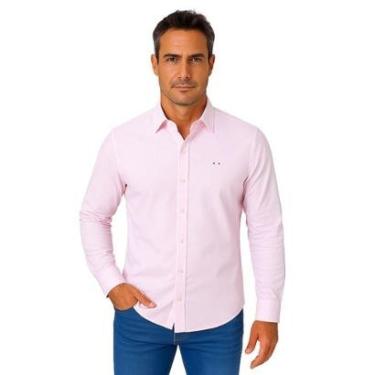 Imagem de Camisa Social Masculina FMF Rosa Itália Premium Slim Fit Manga Longa-Masculino