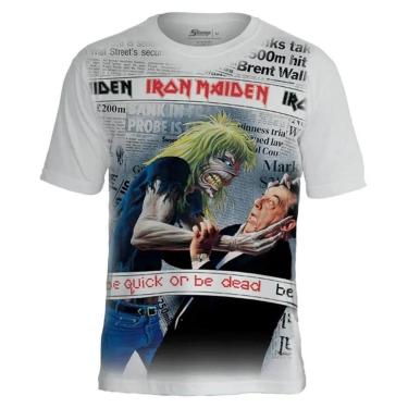 Imagem de Camiseta Stamp de Banda Iron Maiden em Algodão Manga Curta Oficial-Unissex