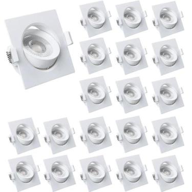 Imagem de Kit 20 Spots LED Quadrado 3W Branco Quente 3000K  Instalação prática e